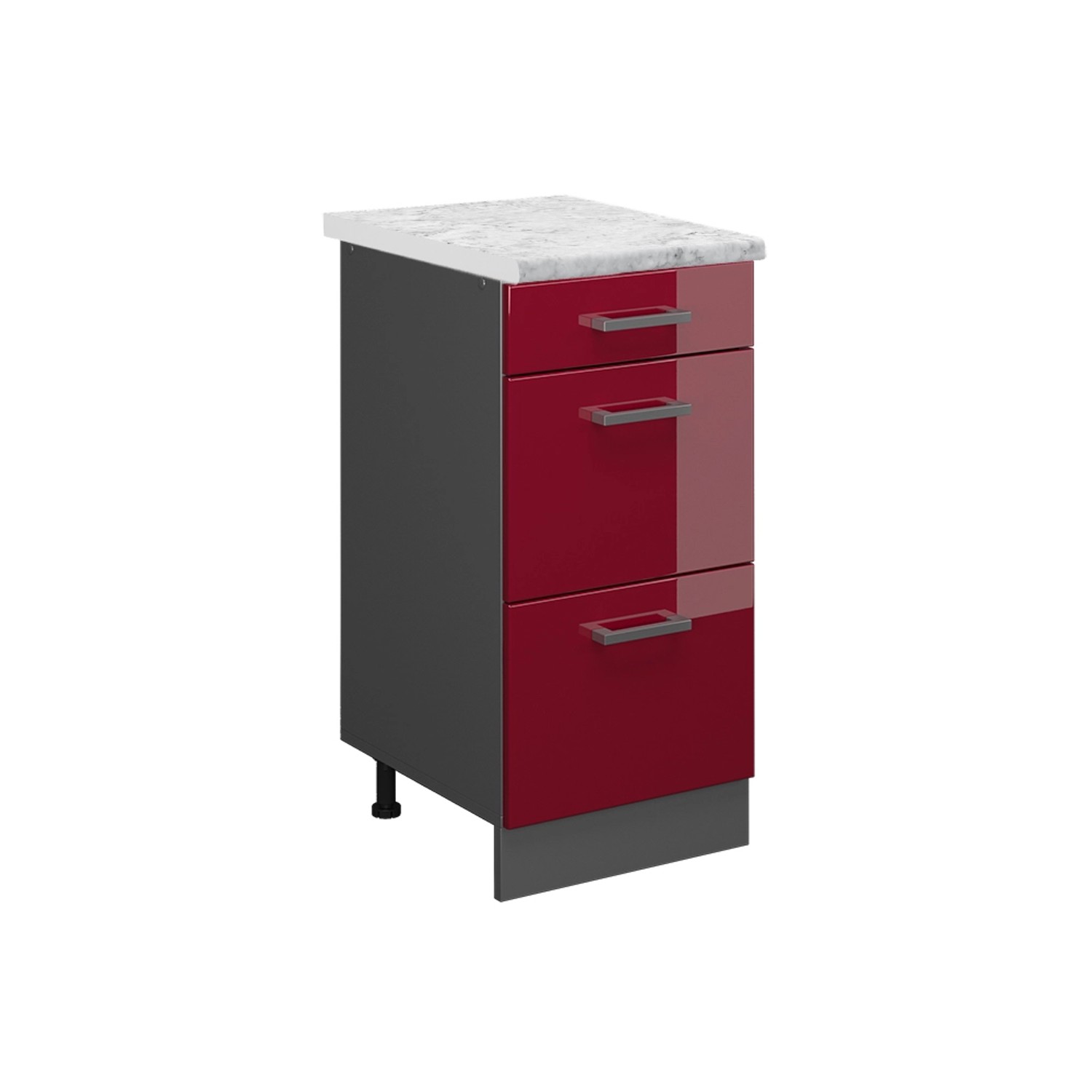 Vicco Küchenschrank R-Line Schubladenschrank für die Küche Bordeaux Hochgla günstig online kaufen