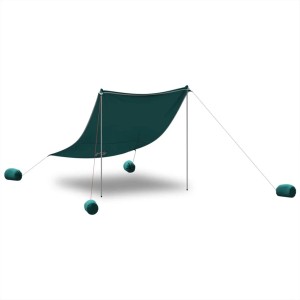 vidaXL Strand-Schattenzelt mit Sandsäcken Grün 214x236 cm 4008642