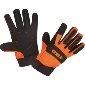 OBI Arbeitshandschuhe Größe 10, orange/schwarz, für Garten- und Heimwerkerarbeiten.
