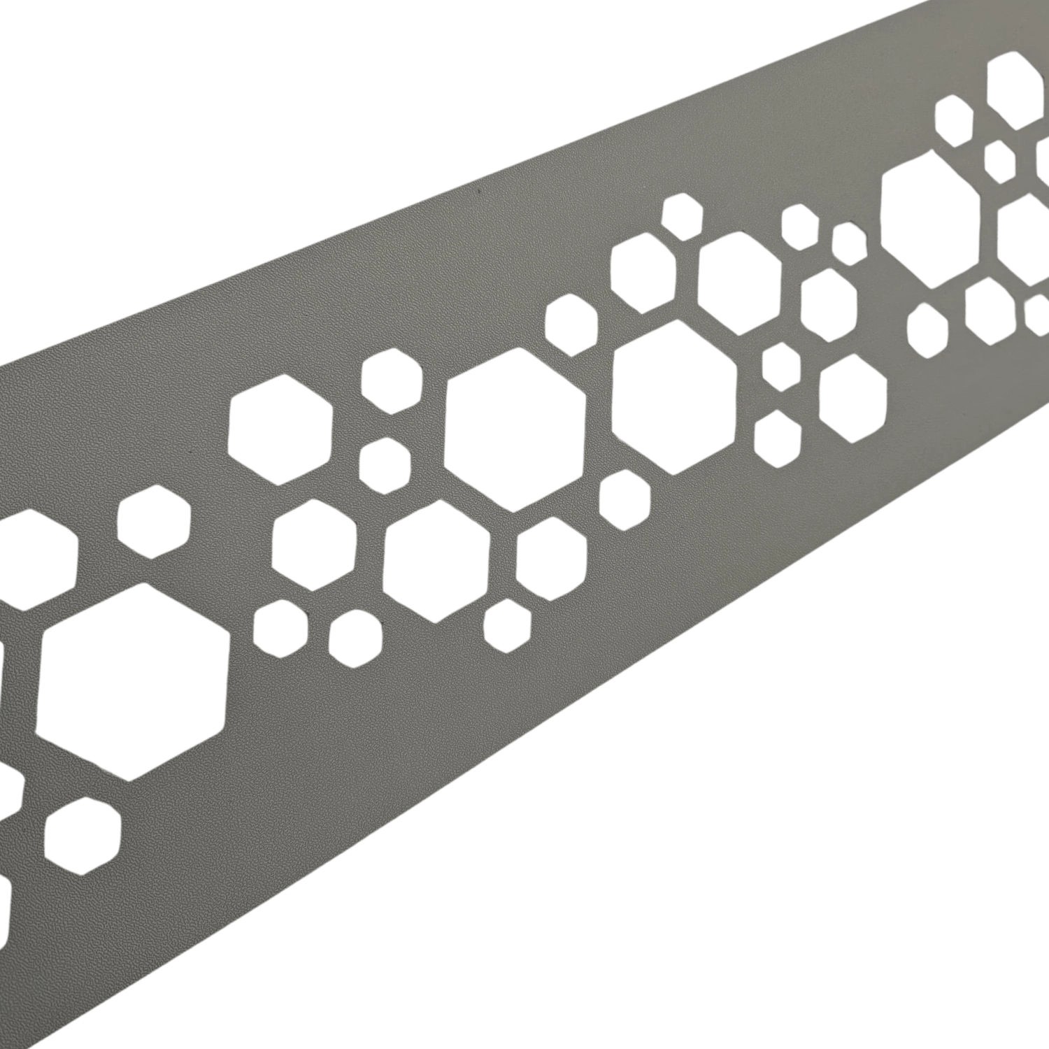 zaunzu Sichtschutz PREMIUM Dekor Hexagon Einzelstreifen Steingrau 2,55m günstig online kaufen