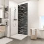Schulte Duschrückwand DecoDesign Verblender-Anthrazit, 210x100 cm, im Badezimmer.