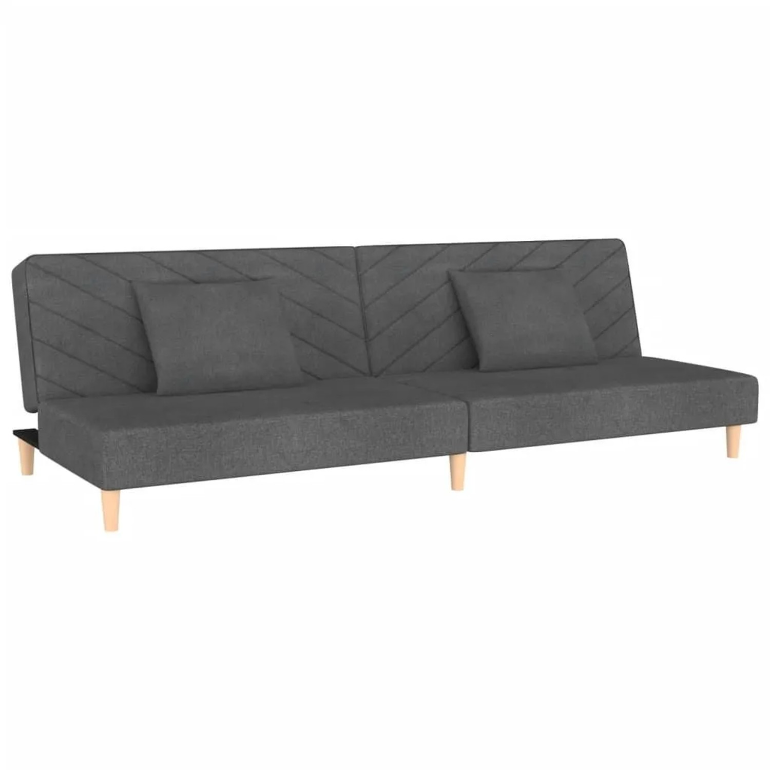 vidaXL Schlafsofa 2-Sitzer mit 2 Kissen Dunkelgrau Stoff 375888 günstig online kaufen