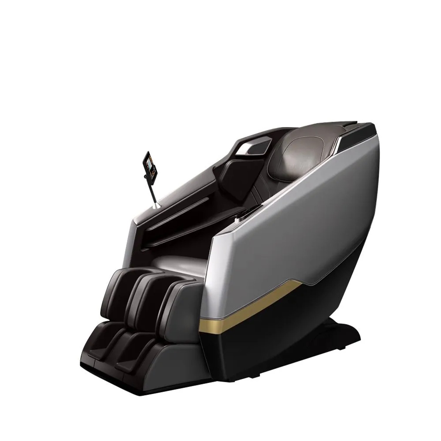 360Home Massagesessel, Zero-Gravity Liegesessel, Tiefenmassage, mit Heizfunktion, Vollmassage, Bluetooth SL Schienen Grau L140×B73×H106cm /A001-Hui/
