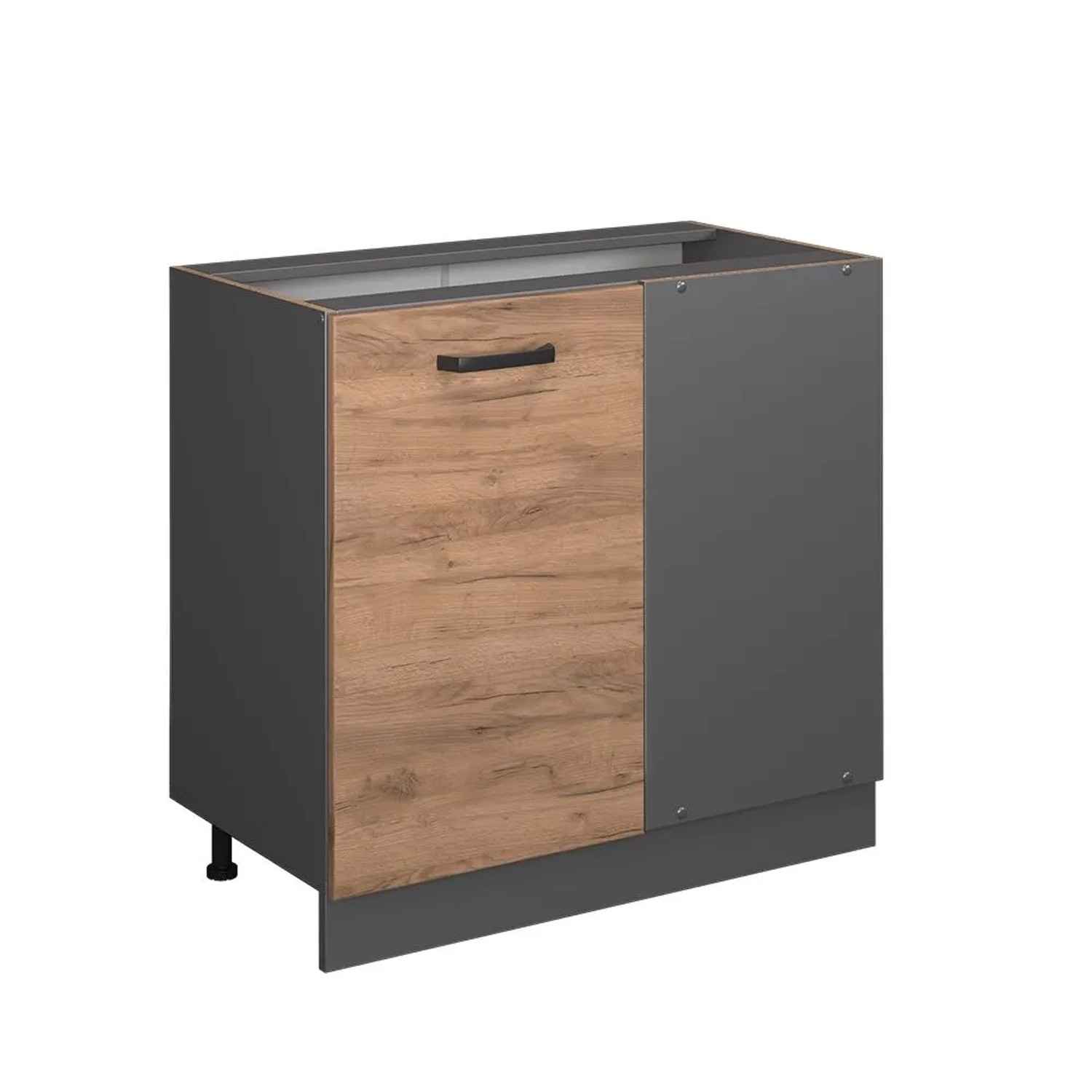 Vicco Eckunterschrank R-Line Goldkraft Eiche Anthrazit 86 cm ohne Arbeitsplatte