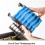 Heissner Teichfilter-Set: Blaue Filterschwämme im schwarzen Rahmen, Teil des "Press & Clean" Systems.