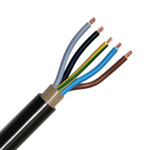 XBK-Kabel Erdkabel NYY-J 5 x 16 mm² Schwarz 5 m