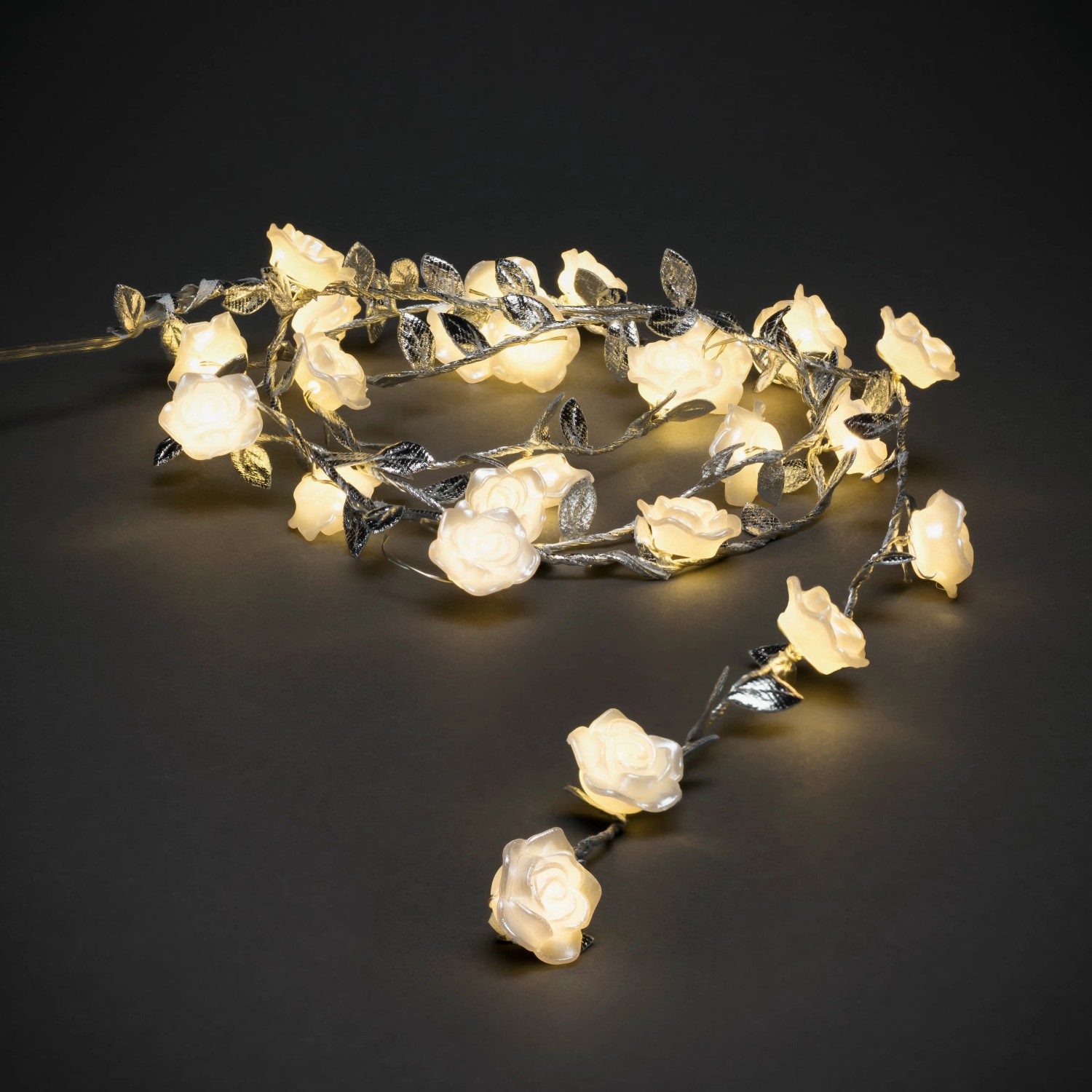 Konstsmide LED Lichterkette Batterie Innen Rosen Silber Metallblätter kaufen bei OBI