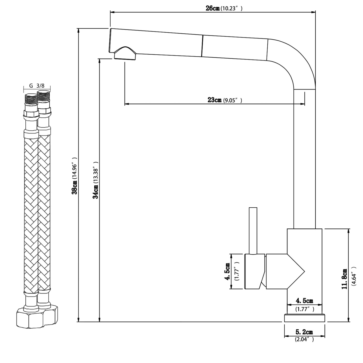 AICA Wasserhahn Chrom Hochdruck Küchenarmatur mit Brause Ausziehbar 360° Zwei Sprühfunktionen 304 Edelstahl Mischbatterie Spültischarmatur_2