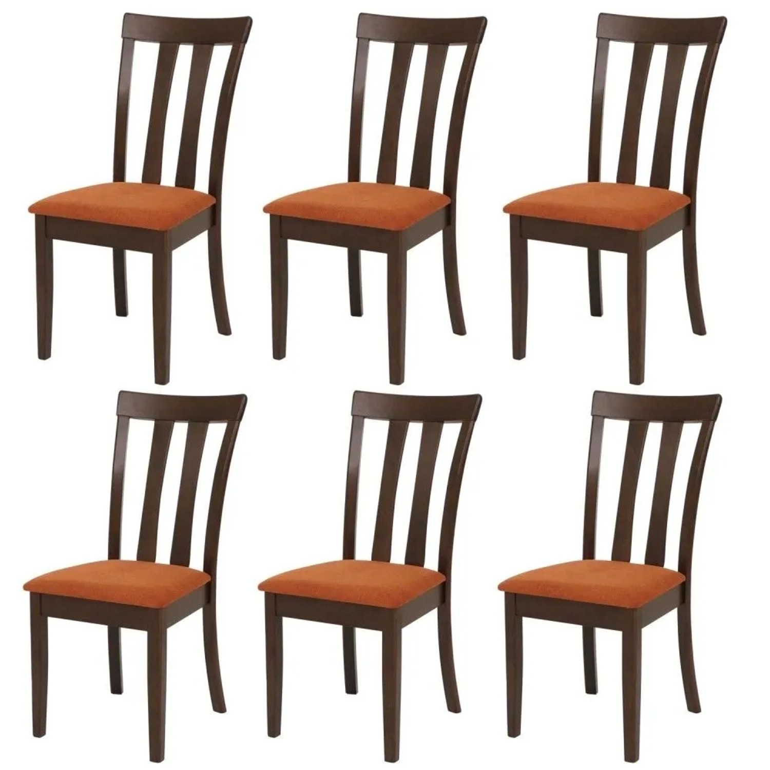 MCW Esszimmerstuhl G46 6er-Set Dunkles Gestell Orange
