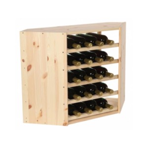 Eck-Weinregal aus Kiefernholz, PROREGAL Vincellar Mod für 18 Flaschen. Modulares System, Naturholz.