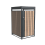 Westmann Mülltonnenbox Planta für 1x 240L Tonne, anthrazitfarbener Stahlkorpus mit Holztüren.