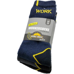 Workpower Wintersocken im 3er-Pack, Gr. 43-46, ideal für Arbeitskleidung.