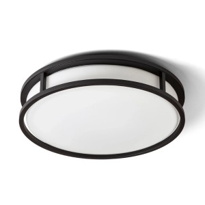 Rendl LED Deckenleuchte Grande 35 mit dunklem Metallrahmen und flachem Opalglas für Badezimmer, IP44.