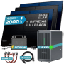 SUNNIVA Balkonkraftwerk 2000W mit Solarspeicher, Wechselrichter und 4 bifazialen Fullblack Solarmodulen.