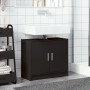 Schwarzer vidaXL Waschbeckenunterschrank (63x29x55 cm) aus Holzwerkstoff im Badezimmer.