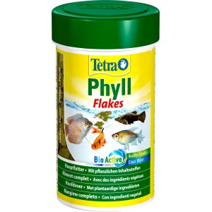 Tetra Phyll Flockenfutter, 100ml Dose mit Fischen. Hauptfutter mit pflanzlichen Inhaltsstoffen.
