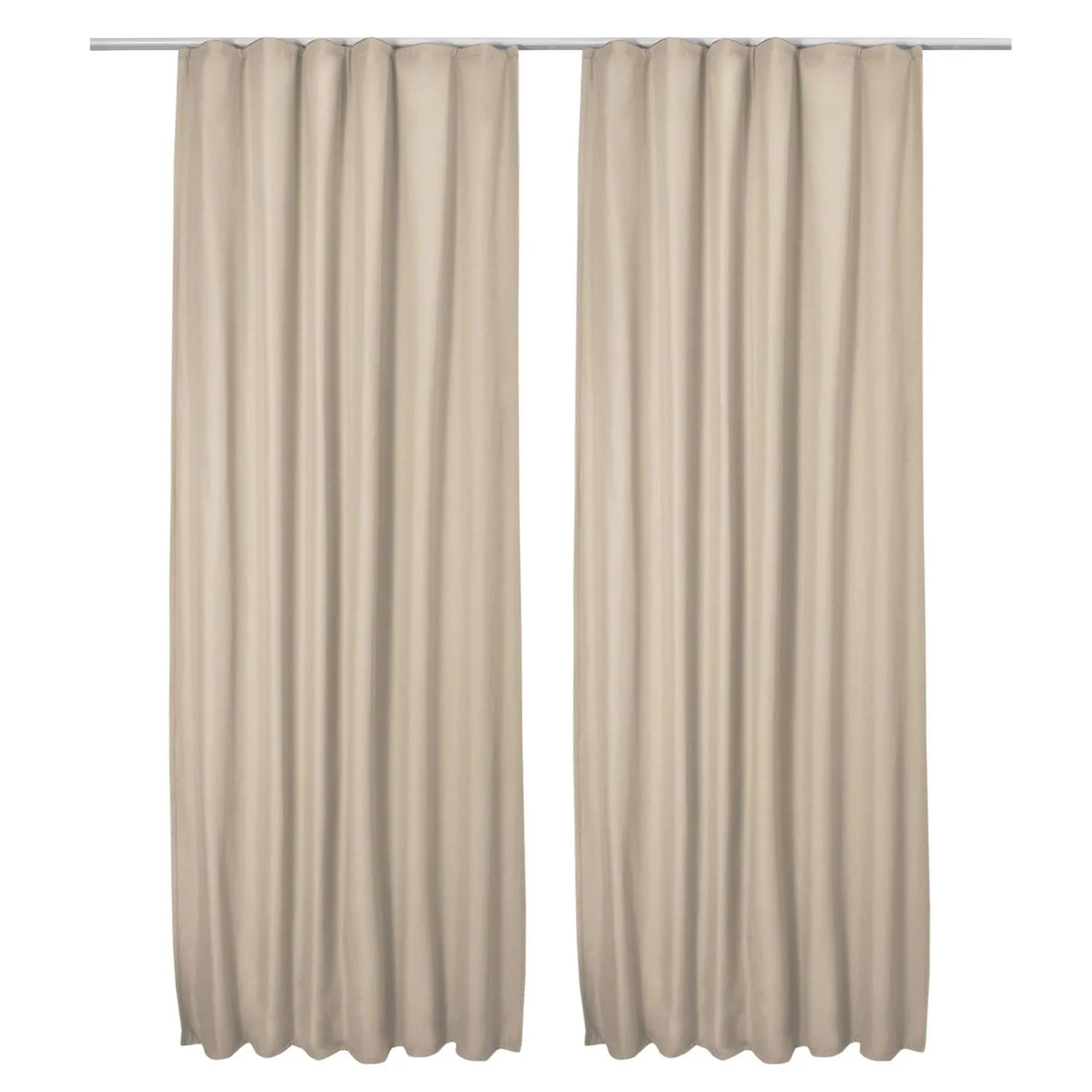 Beautissu Amelie TK Vorhang mit Kräuselband 140x245cm Creme 2tlg