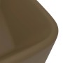 Detailaufnahme: Matt creme Waschbecken, 41x30 cm, Keramik. Elegantes Design für Bad & WC.