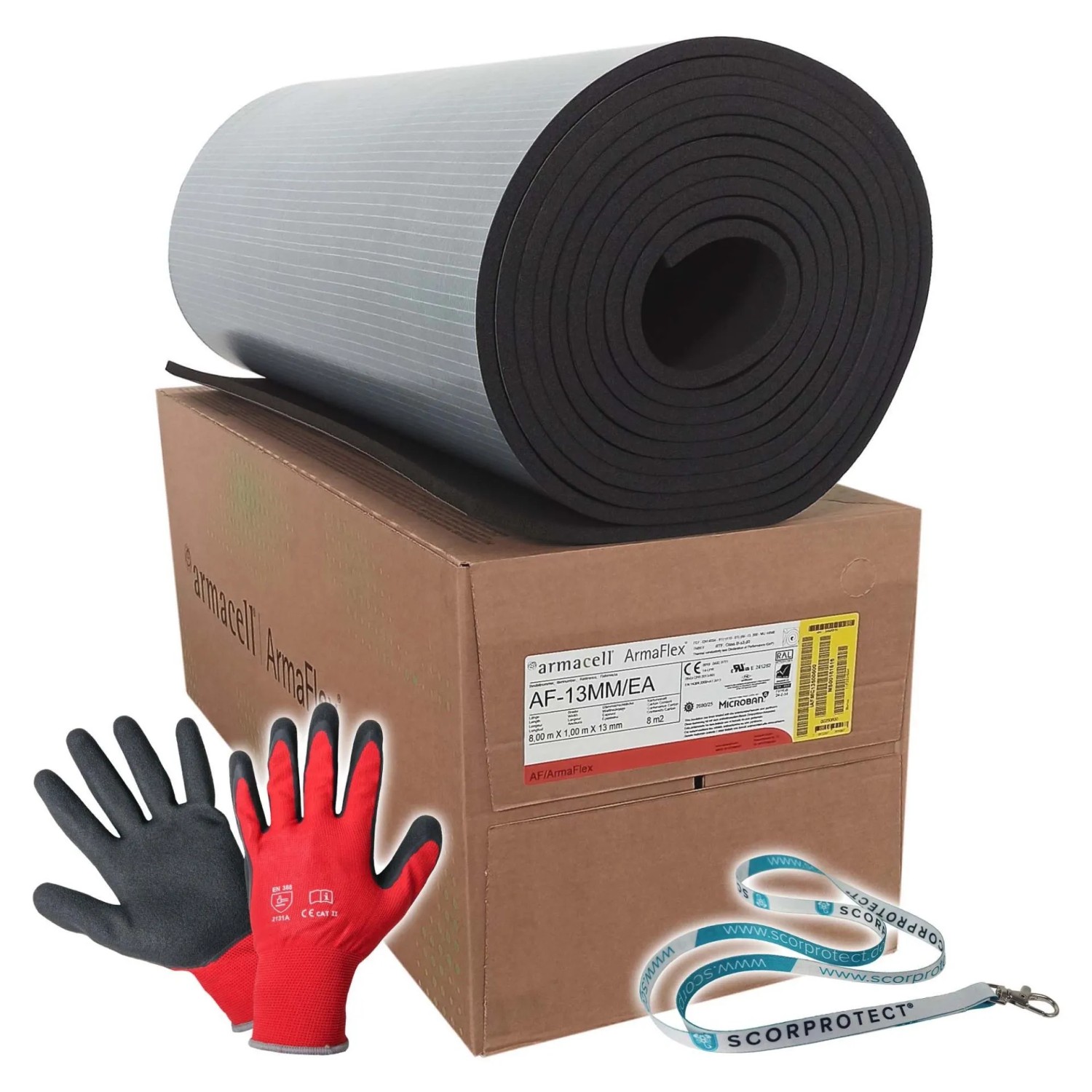 Scorprotect Armacell ArmaFlex AF Kautschuk Platte Selbstklebend Isolierstärke 13 MM X 1 M X 8 M Mit Zubehör