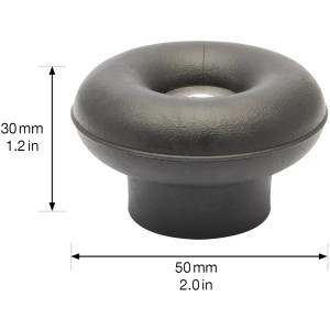 Schwarzer Wagner Bodentürstopper EH5201 aus Gummi zum Schrauben, schützt Tür und Wand.