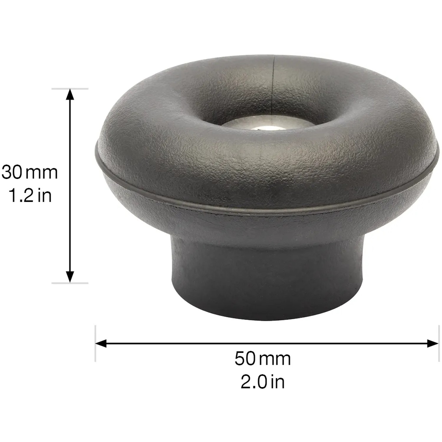 Schwarzer Wagner Bodentürstopper EH5201 aus Gummi zum Schrauben, schützt Tür und Wand.