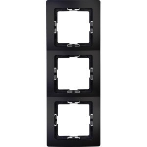 Kopp Abdeckrahmen 3-fach Paris Mattschwarz für Schalter und Steckdosen.