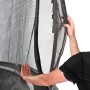 Detailaufnahme des Sicherheitsnetzes vom schwarzen EXIT Allure Premium Bodentrampolin.