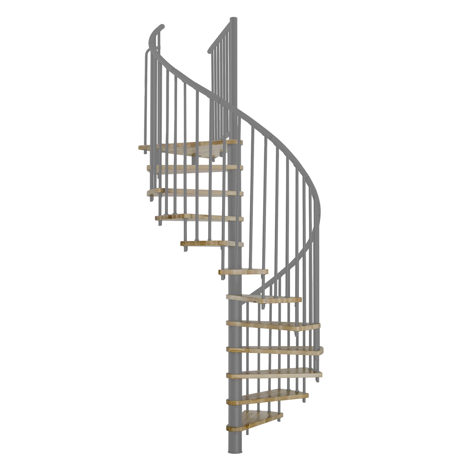 Minka Spindeltreppe Spiral Effect Ø 160 cm Eiche Grau günstig online kaufen