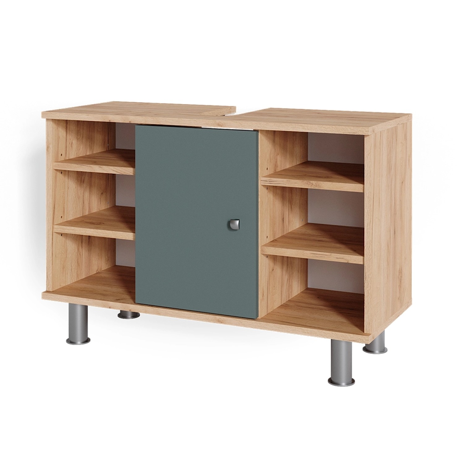 Vicco Waschbeckenunterschrank Fynn Grün/Goldkraft Eiche 80 x 54 cm