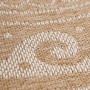Detailansicht des beigen Ayyildiz Outdoor-Teppichs Comilla mit Sisal-Optik und Muster.
