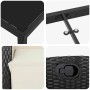 vidaXL Garten Essgruppe, 5-teilig, schwarz, Poly Rattan, Details von Tisch, Stuhl und Mechanismus.
