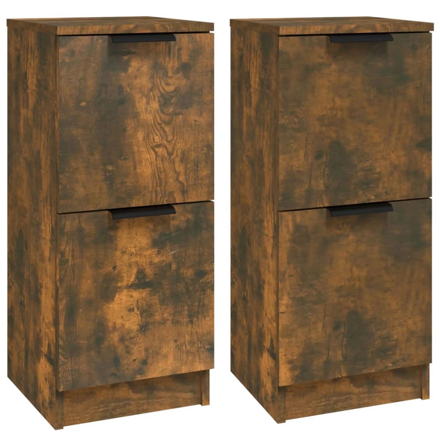 vidaXL Sideboards 2 Stk Räuchereiche 30x30x70 cm Holzwerkstoff 817019