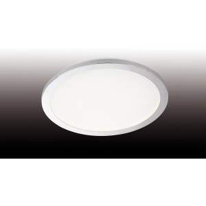 Runde LED-Deckenleuchte Gotland von Fischer & Honsel, weiß-chrom, 20 W, 2600 lm.