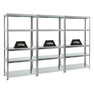 PROREGAL Mega Deal: 3 verzinkte Schwerlastregale (180x90x40 cm), je 130 kg Fachlast.