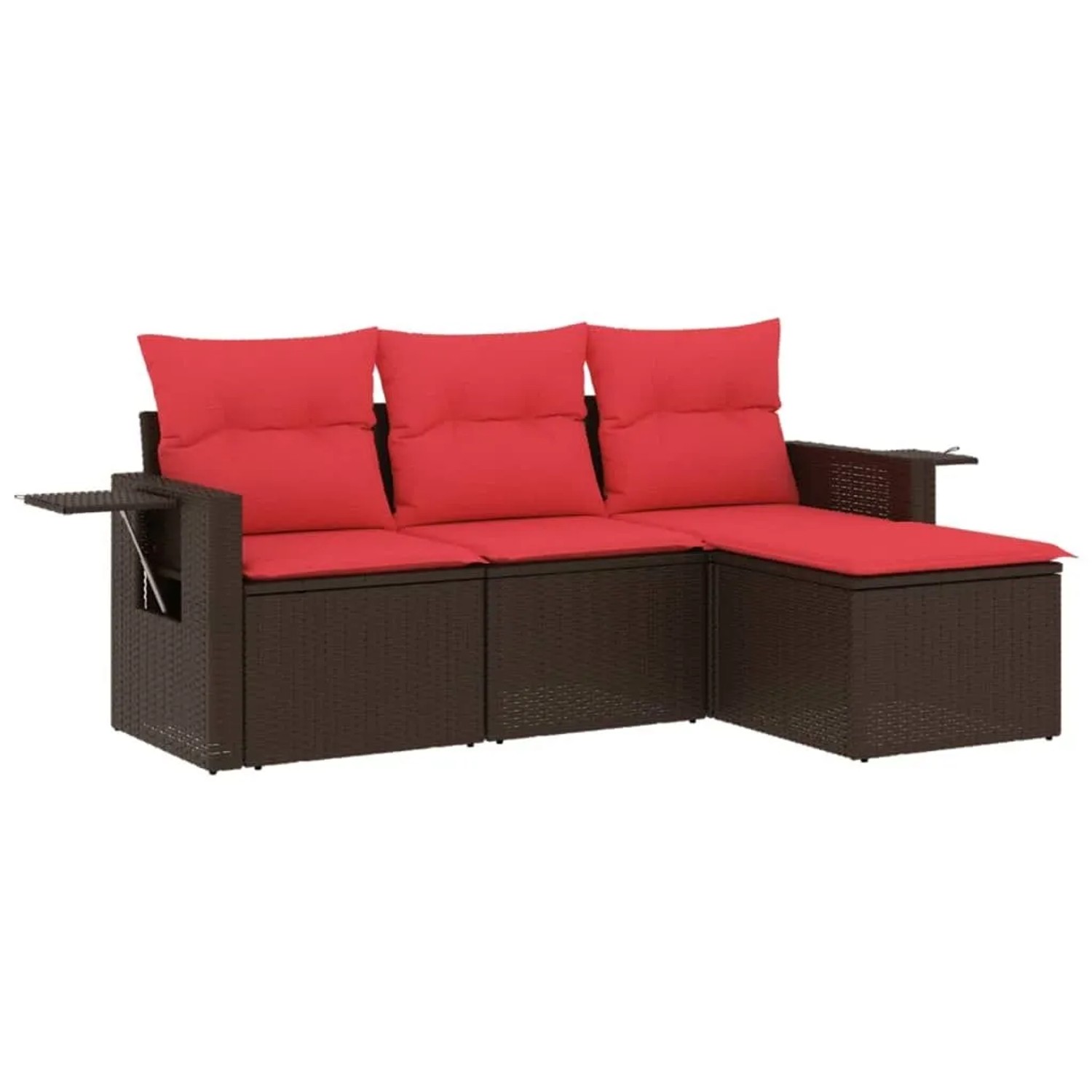 vidaXL 4-Tlg Gartensofa-Set mit Kissen Braun Polyrattan 3220073 günstig online kaufen
