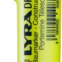 Gelber Dry Profi Baumarker von Lyra, ein Prüfwerkzeug mit Minenvorschub und Spitzer.