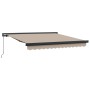 Beige einziehbare Markise aus Stoff und Metall, 300x250 cm, mit Kurbel. Ideal als Sonnenschutz für Terrasse.