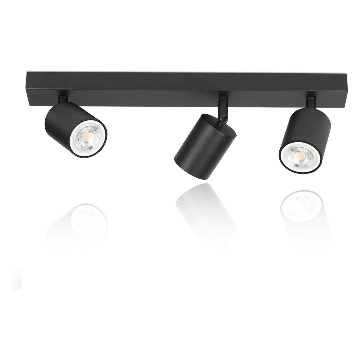 ZMH LED-Deckenstrahler Industrial Schwarz 3-flammig GU10 Schwenkbar 350 Grad