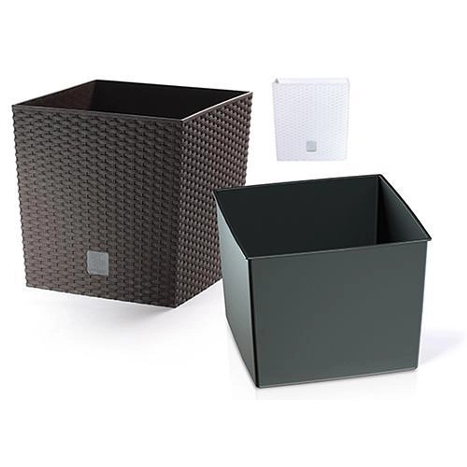 PROREGAL Blumentopf Rattan Quadrat 320x320x 325mm 32Lit Rato Niedrig Braun günstig online kaufen