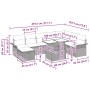 vidaXL Gartenmöbel Set Grau Poly Rattan 9-teilig mit Maßen. Ideal für Terrasse und Garten.
