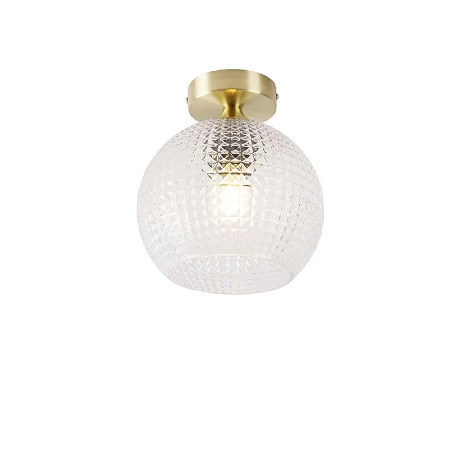 QAZQA Art-Deco-Deckenleuchte Messing mit Klarglas Sphere