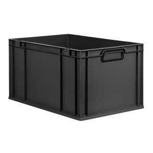 PROREGAL Eurobox Nextgen Color HxBxT 32x40x60cm 65 Liter Griffe Schwarz Geschlossen Schwarz Eurobehälter Transportbox Transportbehälter