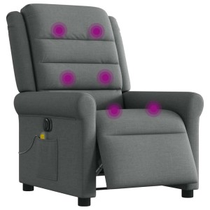 vidaXL Massagesessel Elektrisch Dunkelgrau Stoff 3303305