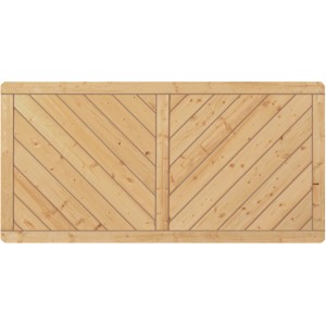 T & J Sichtschutzzaun Classic-Serie Diagonal, 180x90 cm, aus hellem Holz mit diagonalem Muster.