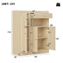 Merax Rattan Schuhschrank in Naturfarbe, 90x35x110 cm, mit 3 Türen und Schublade. Ideal für Flur & Wohnzimmer.