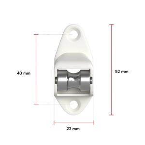 Weiße Bauheld Rollladen Schnurführung mit Stahlrolle für bis zu 5mm Schnüre.