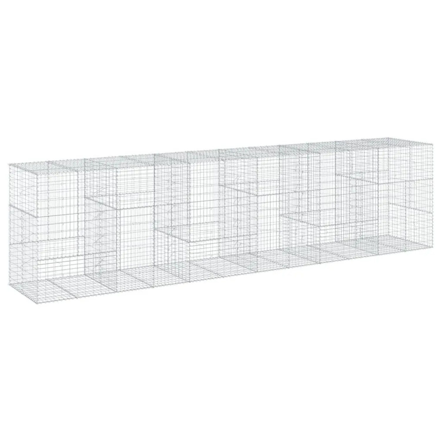 vidaXL Gabione mit Deckel 600x100x150 cm Verzinktes Eisen 3295218