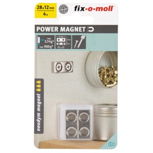 Fix-o-moll Neodym Magnete mit Senkbohrung, 4er-Set, silberfarben. Haushaltshelfer für hohe Haftkraft.