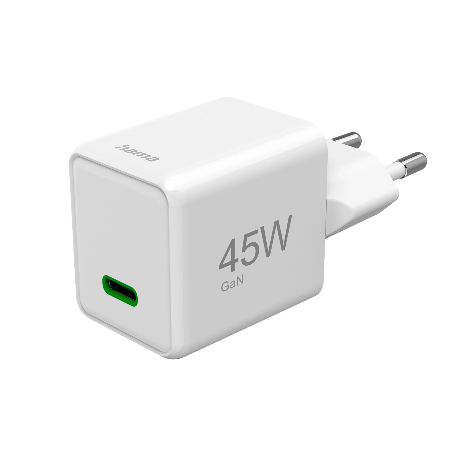 Thumbnail - Hama Schnellladegerät Super-Mini-Charger GaN USB-C PD 45 W Weiß