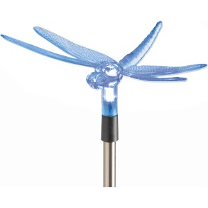 Blaue LED-Solarleuchte Dolce Libelle für den Garten, aus Metall und Kunststoff.